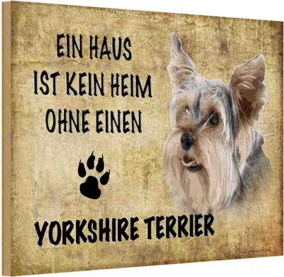 Produktbild von vianmo Holzschild 12x18 cm Yorkshire Terrier Hund Tier Haustier