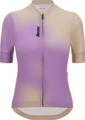 Produktbild von SANTINI Kurzarm Fahrradtrikot - SPOT - Beige/Lila L