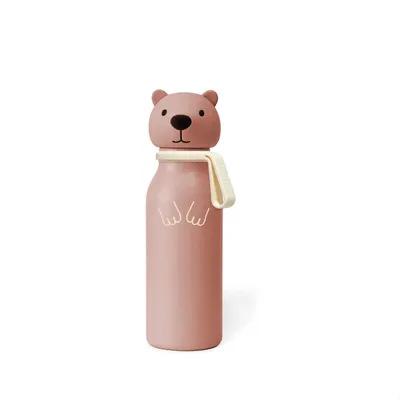 Produktbild von ZAZU Fun Kinder-Thermoflasche 400 ml aus Edelstahl, BPA-frei, auslaufsicher und doppelwandig isoliert, mit Tragelasche (Capybara)