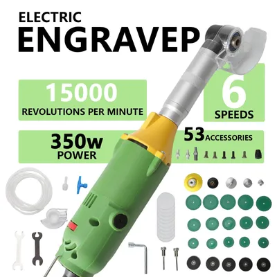 Produktbild von Elektrischer Geradschleifer für Fliesen - Gravieren, Fugenreinigung, Schleifen und Polieren - 350 W - 15.000 U/min - 6 Geschwindigkeitsstufen - 110 V AC - Grün