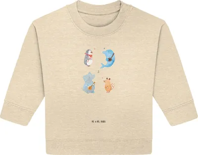 Produktbild von Mr. & Mrs. Panda Organic Baby Pullover Big Band 12. - 18. Monat - Natural Raw - Geschenk, Pinguin, Maus, Musik, Hund, Bullover, Elefant, Lustige Sprüche