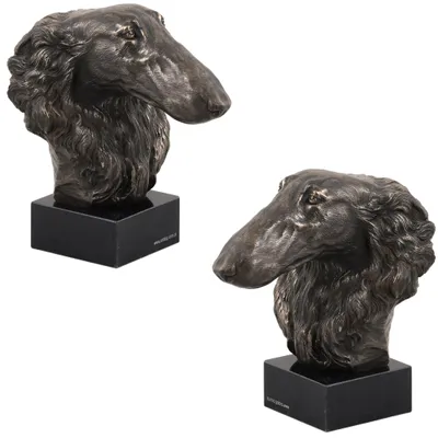 Obrázek produktu pro Art-Dog Busta – Borzoj – odlitek z bronzového prášku a pryskyřice