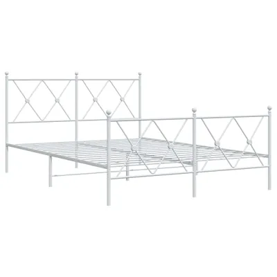 Immagine prodotto di Giroletto con Testiera e Pediera Metallo Bianco 140x200 cm