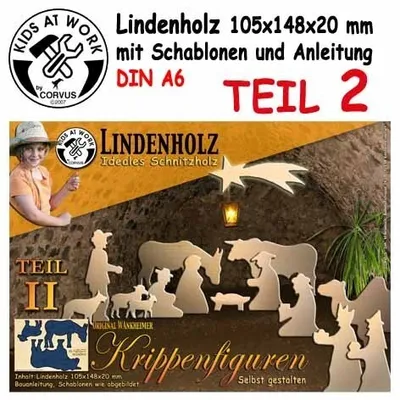 Produktbild von Schnitzholz Krippenfiguren Ochs und Esel