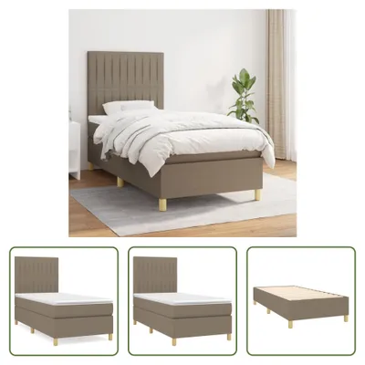 Produktbild von The Living Store Boxspringbett mit Matratze Taupe 90x190 cm Stoff