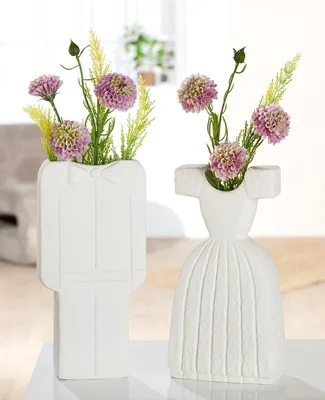Imagen del producto de Jarrón Gilde, "Pareja de novios", cerámica, blanco, largo: 6 cm, ancho: 12 cm, alto: 25 cm. 52930. 4063387529300. 2 unidades (variedad de 2)