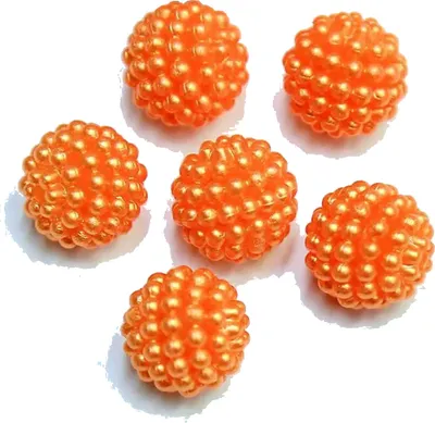 Image de Perles de bulles rondes en acrylique, 10 mm, 30 pièces, orange