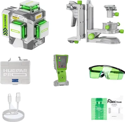 Obrázok produktu pre Laserové nivelačné zariadenie Huepar, 12 línií, 360° pokrytie, s detektorom
