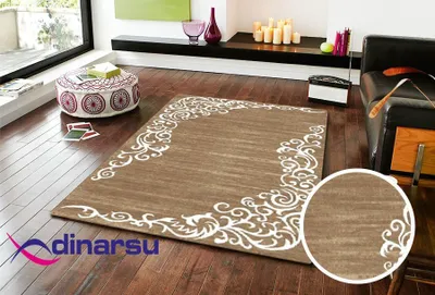 Produktbild von Dinarsu Waschbarer Teppich 1081-Beige 4mm 6x Größen Läufer Beige : 160x230 cm