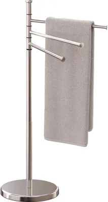 Immagine prodotto di Portasciugamani Relaxdays, 3 barre mobili, L x P x A: 85,5 x 42 x 22 cm, acciaio inossidabile, bagno, portasciugamani, argento