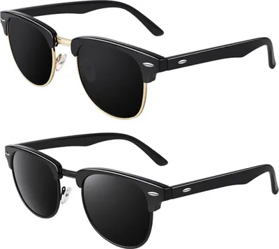 Produktbild von GQUEEN Horn Gestell Halbrahmen Retro Polarisierte Sonnenbrille Herren Damen UV400