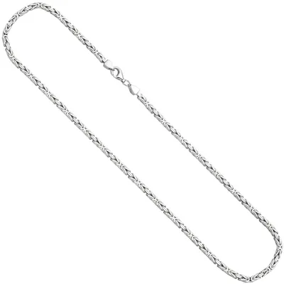 Produktbild von 3,1mm Kette Halskette Königskette aus 925 Silber rhodiniert massiv 50cm Herren