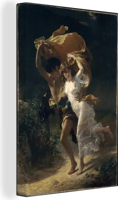 Zdjęcie produktu dla OneMillionCanvasses® - Obraz na płótnie - 90x140 cm, Pierre-Auguste Cot - Malarstwo - Burza, Dekoracja ścienna - Zdjęcie na płótnie - Obraz na drewnianej ramie - Dekoracja ścienna - Sypialnia