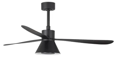 Produktbild von Energiespar Deckenventilator mit LED Beleuchtung und Fernbedienung Amelia II Schwarz 132 cm
