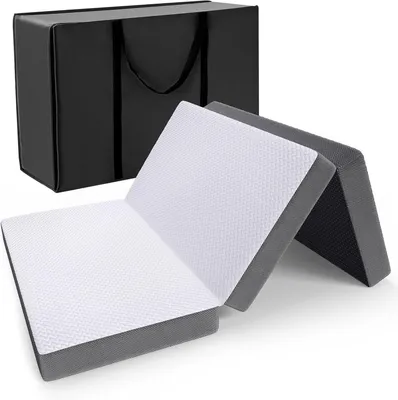 Produktbild von Matratze für zwei Personen, tragbar, Schlafmatte, Campingmatte, Gästebett – Memory-Schaum, 9,5 cm Dicke