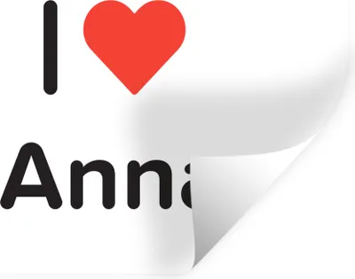 Produktbild von MuchoWow® Wandtattoo Wandsticker Wandaufkleber Ich liebe - Anna - Mädchen 80x60 cm Selbstklebend und Repositionierbar - Faltenfrei