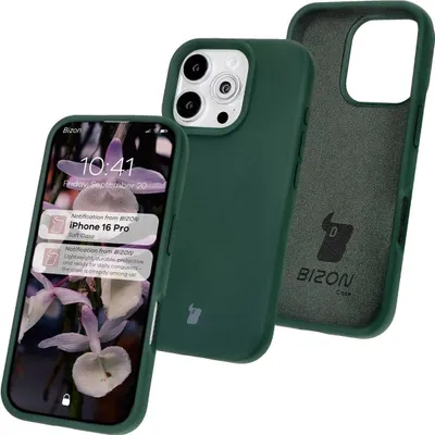 Produktbild von Bizon Soft Case für iPhone 16 Pro, Dunkelgrün