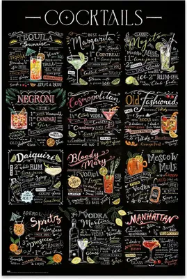 Image de Affiche Cocktails 61 x 91,5 cm