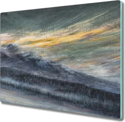 Produktbild von Coloray Kochplattenabdeckung Herdabdeckplatte 60x52 cm Hackbrett Schneidebrett Küchenbrett - Winter-Schnee-Berg Natur
