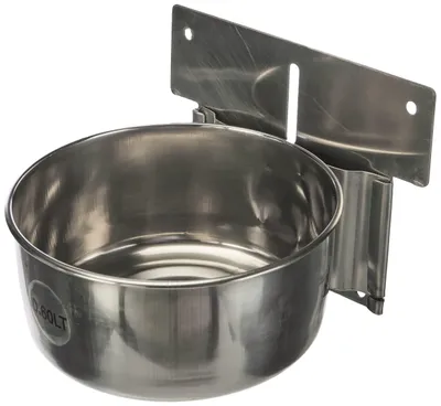 Image de Nobby écuelle en acier inoxydable avec fixation 13,0 cm 0,60 ltr plaque
