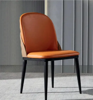 Produktbild von Oranger Stuhl Esszimmer Möbel Designer Einsitzer Holz Textil Stühle