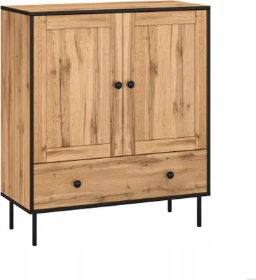 Produktbild von Highboard Riva Eichenoptik – 1 Schublade, 2 Türen, Loft-Stil