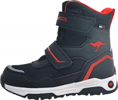Image de KangaRoos K-MJ Camp V : chaussures pour enfants, bottes d'hiver pour garçons, bottes à scratch, couleur noire, pour un usage quotidien