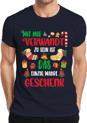 Produktbild von Verwandte Geschenk - Weihnachten Weihnachtsgeschenk Christmas Herren T-Shirt, Navy, L