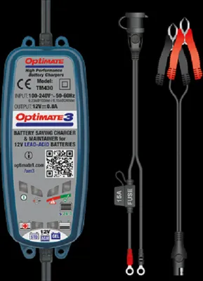 Zdjęcie produktu dla OptiMATE 3 7-stopniowa ładowarka akumulatorów, 12V, 0.8A STD/AGM/Gel