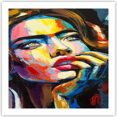 Produktbild von Poster - Poster ohne Rahmen - Mädchen Gesicht - 60x60 cm - Wand Bild - Wanddeko - Wandbilder - Kunstposter - Wandposter - Bilder - Kunstdruck - Wanddekoration - Wandbild - P2XAC60x60-3456