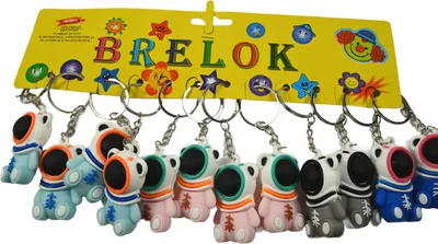 Produktbild von Astronaut Schlüsselanhänger 12er Set - Weltraum Taschenanhänger für Kinder Rucksack