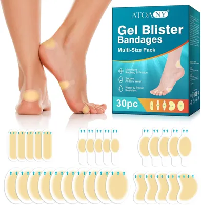 Produktbild von Gel Blasenpflaster, Unsichtbares Hydrocolloid Gel, 30 Stück, Wasserdicht & Schweißbeständig, Für Füße