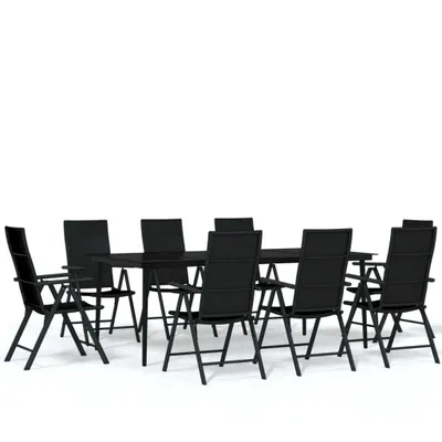 Produktbild von 9-tlg. Garten-Essgruppe Schwarz