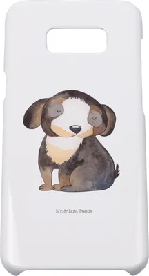 Produktbild von Mr. & Mrs. Panda Samsung Galaxy S8 plus Handyhülle  Hund Entspannen - Weiß - Geschenk, Hundeliebe, Handy, Hülle, Süß, Sprüche, Schwarzer, Case, Cover, Liebe