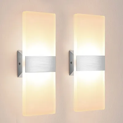 Produktbild von LED-Wandleuchte für den Innenbereich, 12 W, Wandleuchte, moderne Acryl-Wandleuchte für Wohnzimmer, Schlafzimmer, Treppen, Flur, warmes gelbes Licht, 2