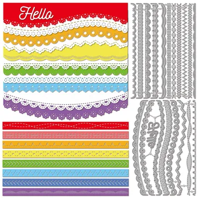 Productafbeelding van Set van 20 Stanzvormen voor Decoratieve Bordüren voor Scrapbooking