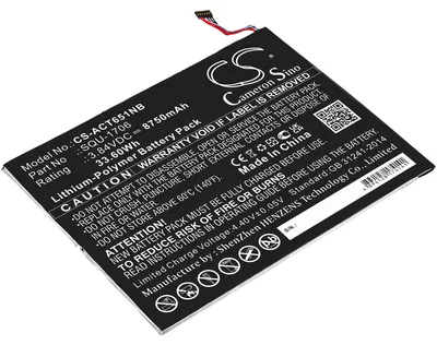 Image de TECHTEK Batterie compatible avec [Acer] D651N, Chromebook Tab 10 remplace KT.00201.004, pour SQU-1706