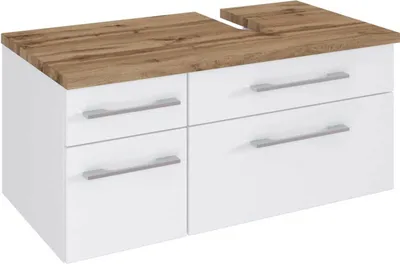 Produktbild von Waschtischunterschrank 90 cm,  Siphonausschnitt Rechts TAREE-03 in matt weiß
