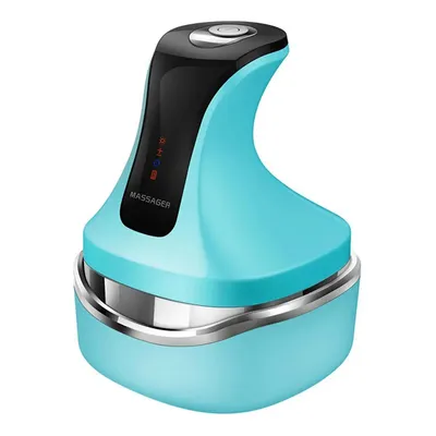 Produktbild von 4D Elektrischer Kopf-&Nacken-Massager,4 Modi,108 Knetköpfe, wasserdicht,kabellos,mit Rot-Blau-Licht,Handgerät für Kopf, Nacken & Körper–Vanilleblau