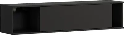 Produktbild von Hängeschrank Wandschrank QUERTY QT06 schwarz 135 x 30 x 30cm