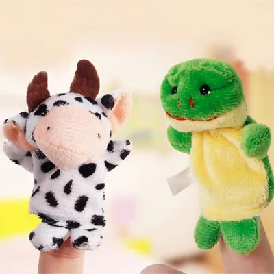 Image de 10 marionnettes à doigt en peluche, accessoires mignons pour enfants, pour l'heure du conte