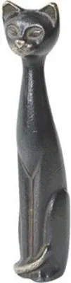 Produktbild von Katze sitzend 18 cm Bronzeskulptur, patiniert