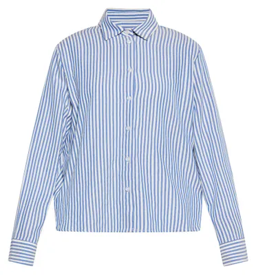Produktbild von Damen Vintage-Look Bluse Blau Größe M mit Knopfleiste