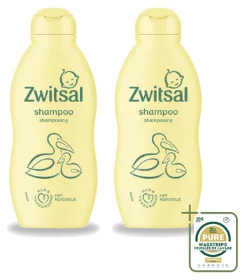 Image de 2 x Shampooing pour bébé Zwitsal - Doux et nourrissant - 200 ml - Lot de 2