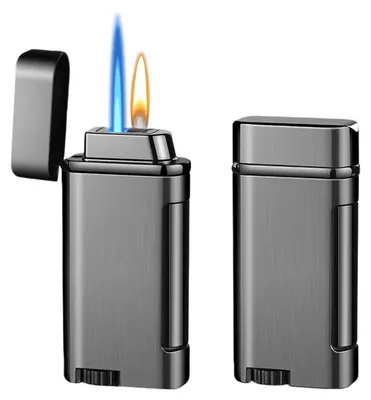 Produktbild von Intelligentes Sensorfeuerzeug USB Sturmfeuerzeug Gas Nachfüllbar Zweiflammig Typ-C