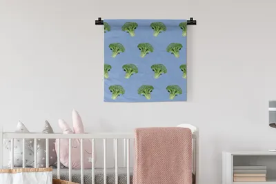 Produktbild von MuchoWow® Wandteppich Wandbehang Gemüse - Brokkoli - Muster 60x60 cm Tapisserie Dekoration Wandtuch - Dekorationen - Wand Decke