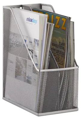 Obrázok produktu pre Zakladač na časopisy s 2 priehradkami RD2495, strieborná