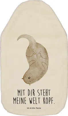 Produktbild von Mr. & Mrs. Panda Wärmflasche Otter Kopfüber - Weiß - Geschenk, Plüsch, Wärmeflasche, Verliebt, Bettflasche, Niedlich, Wärmekissen, Wärmflaschen, Seeotter, Verknallt