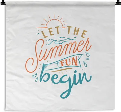 Produktbild von MuchoWow® Wandteppich Wandbehang Sommer - Zitat - Dekorationen 150x150 cm Tapisserie Dekoration Wandtuch - Wohnaccessoires - Modernes