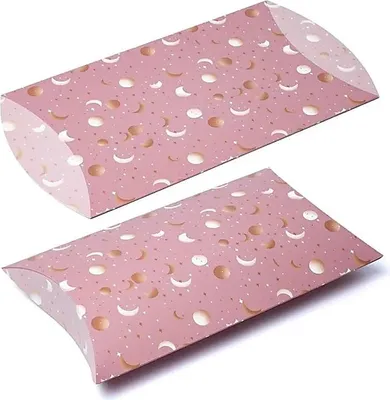 Zdjęcie produktu dla Pudełko na poduszki Xl Różowy Księżyc I Gwiazdy - opakowanie 10 szt. - 35,5 x 25,4 cm